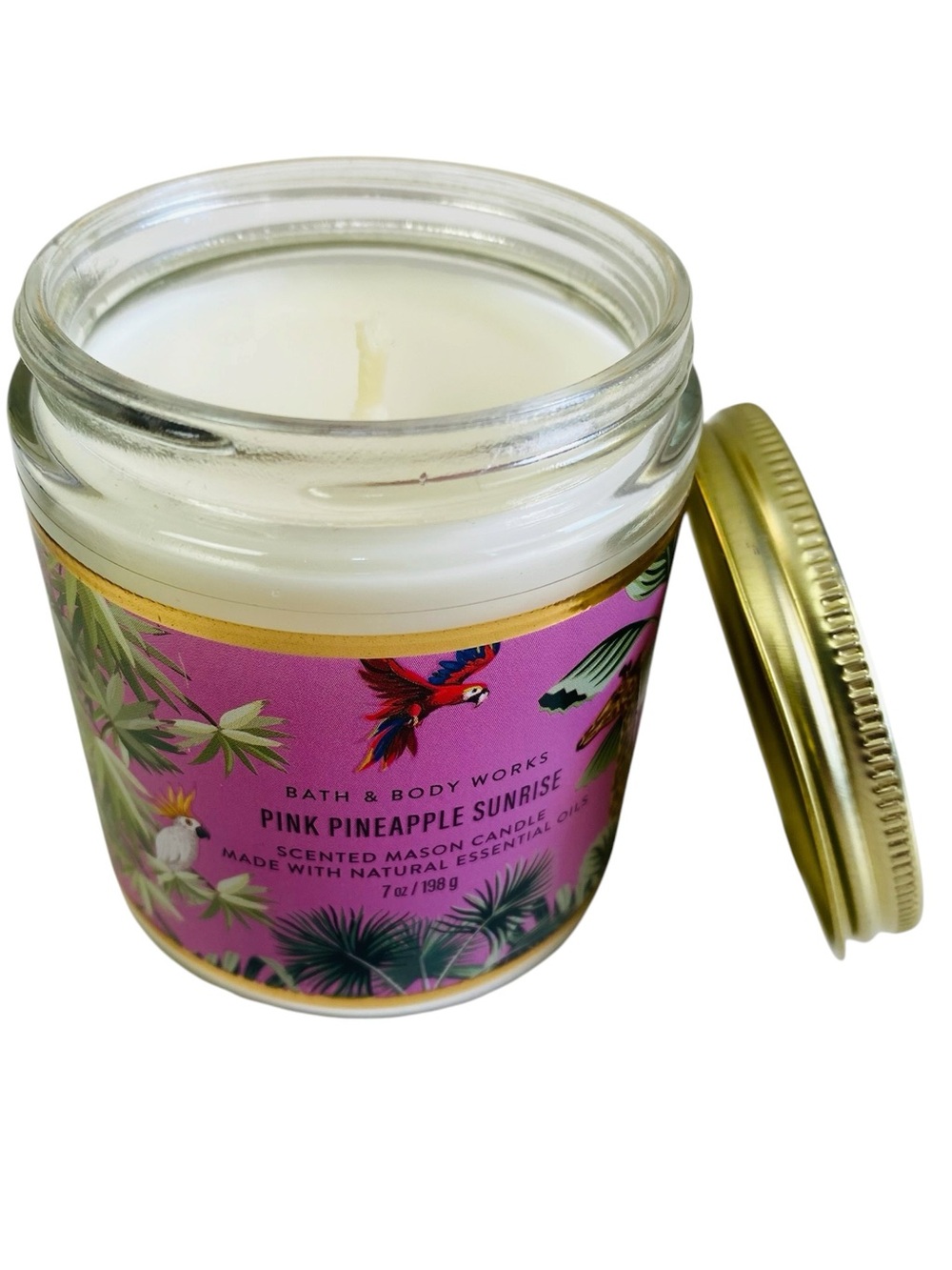 Bath & Body Works Pink Pineapple Sunrise Mason Jar Candle 7oz